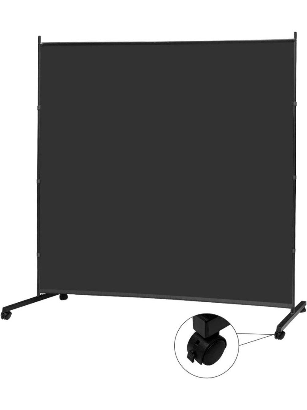 Large Rolling Privacy Screen Room Divider 71”W x 75”H - Stylish Space Separator